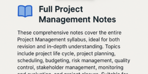 Full Project Management Notes