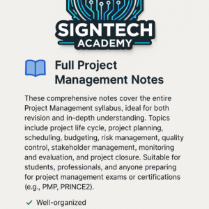 Full Project Management Notes
